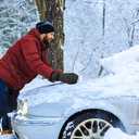 SCRUBIT Ice Scraper with Glove - Car Windshield Scraper for Ice and Snow w/Fleece Mitt - Quickly Scrape and Remove Snow While Staying Warm - Waterproof & Windproof - Car Scraper Snow Brush (Black)