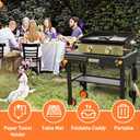 EUTRKei Grill Table for Blackstone Griddle, Portable Griddle Table with Caddy - Fit 17 or 22 Other Tabletop Grill, Foldable Ninja Grill Stand& Blackstone Griddle Stand for Outdoor Tailgating-Camping