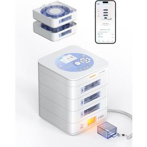 42-Day Automatic Pill Dispenser App & On-Device Setup by Family, LCD Display, Digital Lock, Sound & Light Alerts Safe Medication Organizer Management for Seniors (3-Tray, White) 42-Day Automatic Pill Dispenser App & On-Device Setup by Family, LCD Display, Digital Lock, Sound & Light Alerts Safe Medication Organizer Management for Seniors (3-Tray, White)