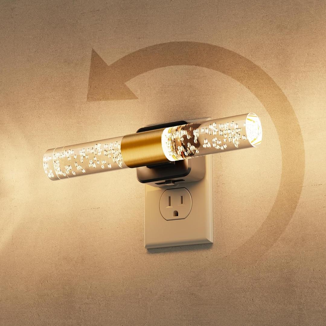 L LOHAS LED Rotating Night Light, Night Lights Plug into Wall, Auto Light Sensor Nightlight Dimmable 100LM, 3000K Soft Light, LED Acrylic Bubble Nightlight Plug in for Bedroom Bathroom Hallway, 1 Pack L LOHAS LED Rotating Night Light, Night Lights Plug into Wall, Auto Light Sensor Nightlight Dimmable 100LM, 3000K Soft Light, LED Acrylic Bubble Nightlight Plug in for Bedroom Bathroom Hallway, 1 Pack