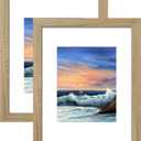 LUCKYLIFE 16x20 Frames for Wall, Display Pictures 11x14 with Mat or 16x20 without Mat, Pack of 2, Natural Woodgrain