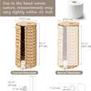Water Hyacinth Free Standing Toilet Paper Holder Stand for Bathroom, 3 Rolls up to 5 Toilet Roll Holder Stand Storage with Lid, Decorative Boho Toilets Tissue Holders, for Bathroom and Under Sink