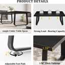 HSH Black Coffee Table, Industrial Wood and Metal Legs Center Table, Modern Minimalist Rectangle Cocktail Table for Living Room, Farmhouse Wooden Tea Table for Bedroom Home Office, Black Oak, 47 Inch
