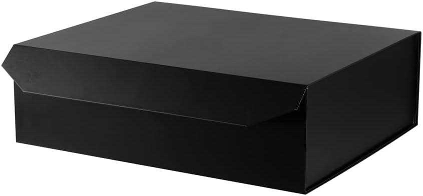 Black Extra Large Gift Box with Lid 1 Pcs 19x16x6 Inches, Gift Box large Black Gift Boxes for Presents Clothes Robe Wedding Dress Sweater,Reusable Foldable Bridesmaid Proposal BoxMatte, 1 count