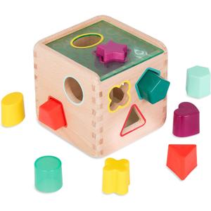 B. toys- Wonder Cube- Developmental Toy- Wooden Shape Sorter Cube  9 Colorful Shapes  Educational Wooden Toy for Toddlers, Kids  18 Months +