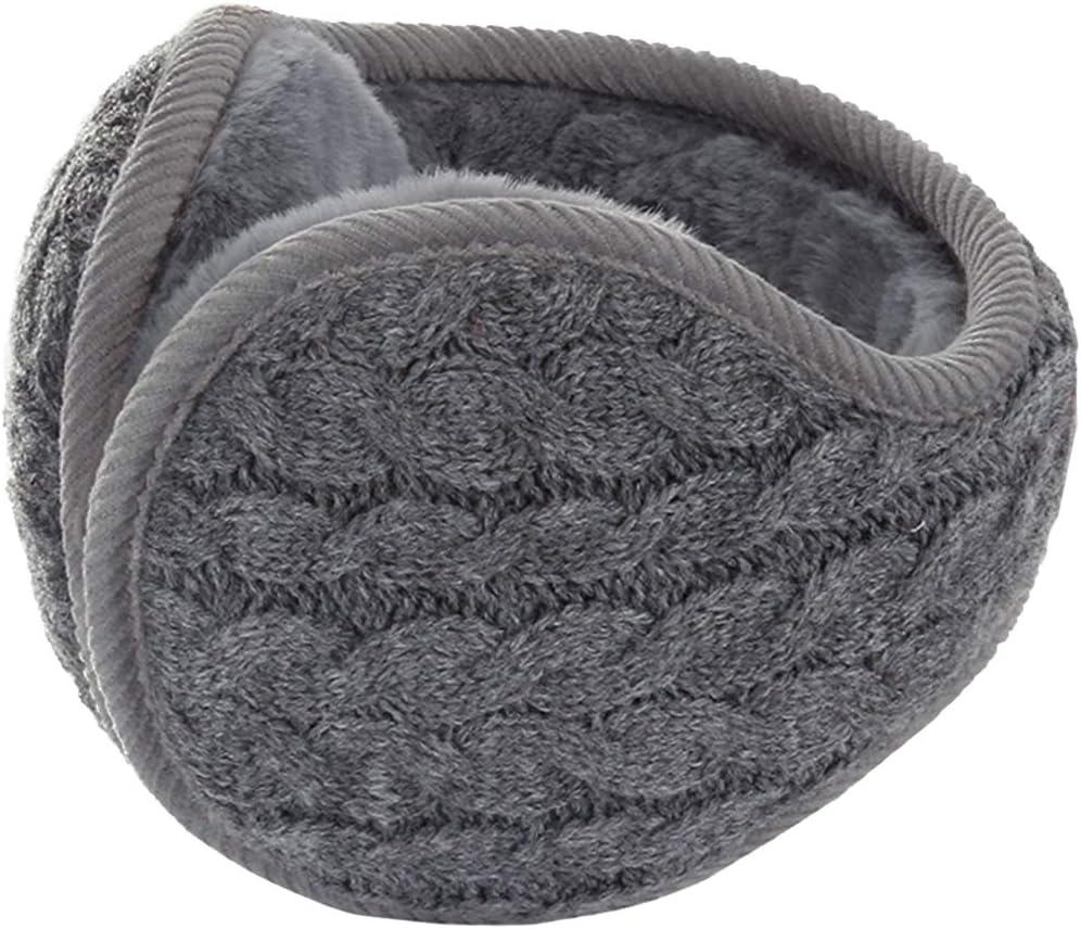 Surblue Unisex Warm Knit Earmuffs Ladies Outdoor Cashmere Winter Pure Color Fur Earwarmer