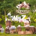 SuuWoee Metal Arch Backdrop Stand Set of 2 With Pink Cover (7.2FT+6FT) Gold Wedding Arch Stand Balloon Arched for Birthday Party Baby Shower Graduation Ceremony Decoration