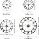 Large Big Wall Clocks for Living Room,Decorative Round Modern Wall Clock,Roman Silent Black Clock Battery Operated for Bedroom/Kitchen/Entryway/Office/Farmhouse 24Inch