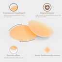Pasties Nipple Covers for Women 2 Pairs, Reusable Ultra-Thin Sticky Silicone Bra, with Travel Box (3.15in (Fits A-C Cups), Creme)