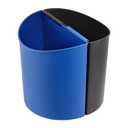 Safco Deskside Small Trash Can Recycling Bin Combo, 3 Gallon, For Kitchen, Office, Indoor Use, Black/Blue