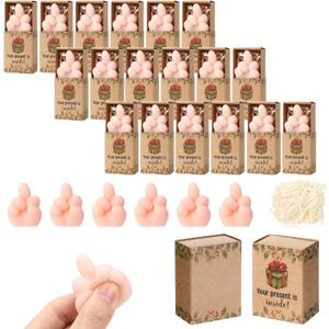Wettarn 24 Sets Funny Gifts Finger Stress Balls with Gift Boxes Bulk Gag Party Favors for Coworkers Friends Team Office Relief Desk Decor