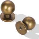 10 Pack Cabinet Knobs Antique Brass Kitchen Cabinet Knobs Zinc Alloy Drawer Pulls Solid Cabinet Hardware