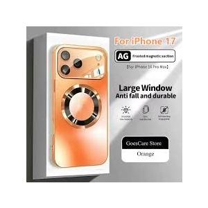 Compatible with iPhone 17 Pro Max Phone Case Compatible with MagSafe Magnetic Protection Shockproof Phone Cover Case (Orange)