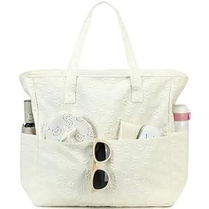 LEDAOU Large Beach Tote Bag Women Sandproof Zipper Beach Tote Bag for Pool Gym Grocery Travel with Wet Pocket