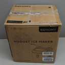 EUHOMY Nugget Ice Maker Countertop with Handle, Ready in 6 Mins, 34lbs Per Day, Removable Top Cover, Auto-Cleaning, Portable Sonic Ice Maker with Basket and Scoop, for Home/Party/RV/Camping (Black)