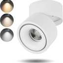 LED Dimmable Ceiling Spotlight 12W 3CCT 3000K/4000K/5000K Adjustable Indoor Directional Spotlight Fixtures for Room Living Hallway Gallery Art Light,CRI93 1200LM (White - 12 Watts)