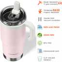 For Iced Coffee & Smoothies Never Drink from a Moldy Lid Again: 24oz Hygienic Tumbler, 100% Leakproof Lid & Removable Foldable Spout. Reinforced Base, Fits Cup Holders-Pink sand