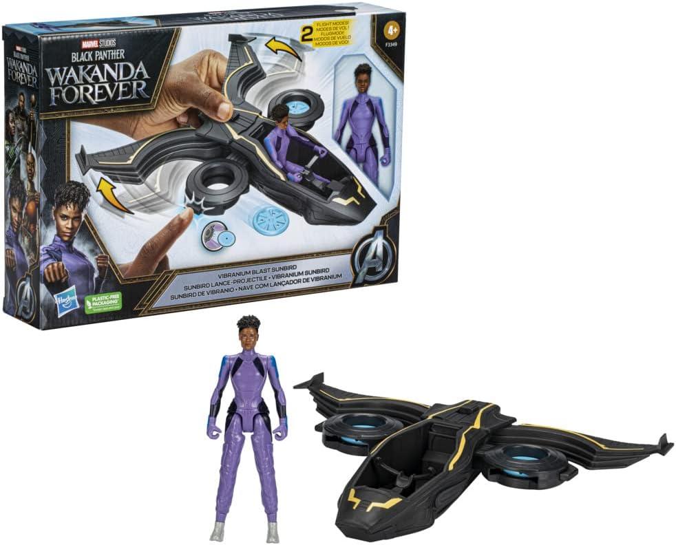 Spider-Man Marvel Studios' Black Panther Wakanda Forever Vibranium Blast Sunbird with 6-Inch Shuri Action Figure, Toy for Kids Ages 4 and Up