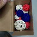 Patelai 36 Pcs Wicker Rattan Balls Decorative Balls for Vase Centerpiece Bowls Orbs Filler for Home Decor,4 Sizes(Royal Blue, White, Red,2.4'',2'',1.6'',1.2'')