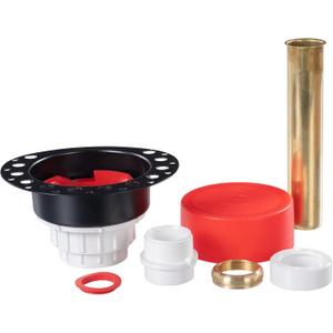 OS&B ITD5135 - Two Piece PVC Pipe Freestanding Tub Drain Kit & Rough-In - Easy Installation, Asymmetrical Deck Plate, Water, Air, & Smoke Testable - Designed for 8"/10" Joist Spaces & Tight Bathrooms