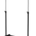 Clothes Rack on Wheels with Extra Top Storage Shelf, Expandable Rolling Garment Rack for Hanging Clothes, Heavy-duty Metal Stainless Steel Adjustable Organizer for Bedroom, Living Room