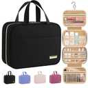 HOTOR Travel Toiletry Bag - Toiletry Bag w/Hanging Hook - Spacious Toiletry Bag for Women & Men, Makeup Bag/Big Comparment, Waterproof for Travel Accessories, Travel Essentials, Medium, Black
