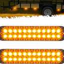 Partsam 2Pcs 7.5 inch Aluminum Housing Amber 24LEDs Trailer Side Marker Turn Signal Light, Surface Mount Clearance Lights of Truck Tractor RV Pickup, IP67 Waterproof