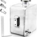 2.5L Water Coolant Expansion Tank Radiator Overflow Tank Coolant Reservoir Tank Aluminum Radiator Catch Can Complete Header Kit Universal Silver 2.5L