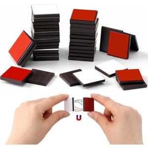 Relaxweex 18 Pairs Thickened A + B Magnetic Tape with Adhesive Backing, Square A B Magnet Paired to Use, Flexible Magnet Strips Adhesive for Crafts Classroom Home Kitchen, 25mmx25mm