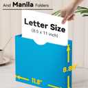 ANSOOK Reinforced Plastic File Jackets,Heavy Duty 1" Expansion Pocket File Folder,12 Pack Manila File Pockets,Letter Size Filing Cabinet Folder,Straight Cut Tab,Colored Job Folder for Office School