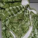 Green Throw Blanket Wild Fern Leaves Plants Blankets and Throws for Couch Sofa, Boho Leaf Decorative Soft Cozy Flannel Blanket for Home Bedding Living Room Chair, All Season Blanket 50 x 60 Inch