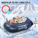 EKEPE Inflatable Kayak Floating Cooler, 40 QT - River Cooler Float with Tow Rope for Kayaking & Boating, Heavy Duty PVC Dry Storage Vessel Built in Four Cup Holder for Outdoor Enthusiasts