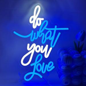 Do What You Love Neon Sign Blue White Led Neon Sign Words Neon Lights USB Powered Neon Wall Signs for Bedroom Neon Signs for Wedding, Engagement, Birhthday, Valentines Day Decor (do what you love)