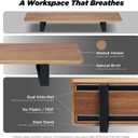 ULTRARM Moodular Wooden Monitor Stand 33.4 (85cm) Desk Organizer with Metal Slide Rails for Drawer, Tray, Laptop, Tablet, Phone & Headphones Customizable Riser for Organized Workspace Walnut MS85-W