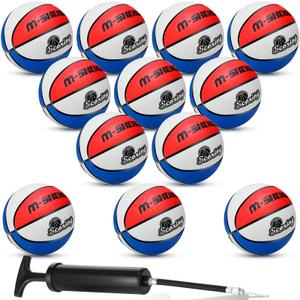 Wettarn 8 Pcs Basketballs Bulk Christian Charity Donation Supplies 27.5 Inch Basketball with Pump Xmas Gifts for Boys and Girls Games Training