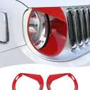 Hoolcar for Renegade Angry Eyes Headlight Bezels Trim Cover Fit for Jeep Renegade 2016 2017 2018 Front Light Cover Trim Exterior Accessories, Red