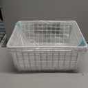 iSPECLE Freezer Organizer Bins - 4 Pack Upright Freezer Baskets for 17/21 Cu.Ft Stand Up Freezer, Wire Storage for Reach-In Freezer, Slide-Out Access, Prevents Items Falling, 2 Large 2 Medium, White