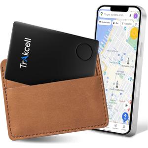 Thin Wallet Tracker Card, Wallet Finder, Smart Bluetooth Locator for Phone, Luggage Tags, Passport, IP67 Waterproof with Built-in 3 Year Battery, iOS Android Compatible,Black