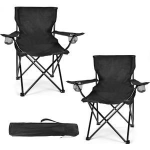2 Pack Lightweight Camping Chairs for Adults & Teens, 250LBS Capacity Foldable Portable Chairs with Carry Bag, Compact Design for Camping, Beach, Picnics, and Outdoor Events (Medium)