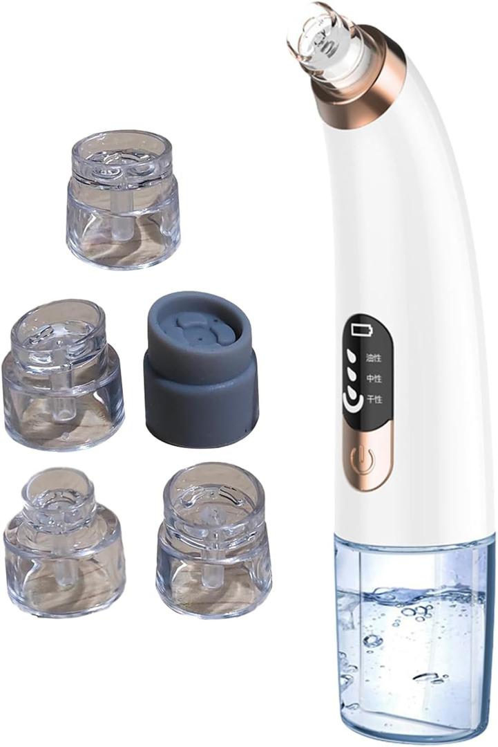 Skin Pore Cleaner Electric Blackhead Remover Vacuum Rechargeable Face Cleanser with Led Screen 6 Suction Probes 3 Modes for Women Men Removal Tools C E