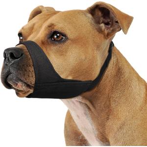 Mayerzon Pitbull Muzzle, Soft Muzzle for American Bully Bulldog Boxers Rottweilers, Anti Fierce Barking Biting Chewing Mouth Guard for Medium Large Short Snout Dogs in Grooming Walking Vet Visits