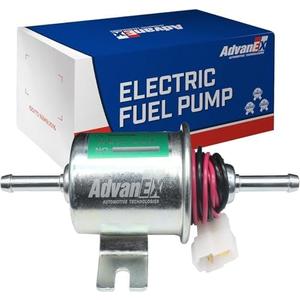 AdvanEX Electric Fuel Pump 12V Universal Low Pressure 5-9 PSI Gas Diesel Inline Metal Solid Petrol Compatible with Carburetor HEP-02A