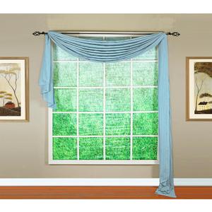Today's Curtain, Silhouette Stripe Sheer Scarf 216", Blue, 52" W x 216" L