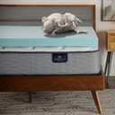 Serta ThermaGel Cooling, Pressure-Relieving Memory Foam Mattress Topper, 3 Inch, Full,Blue