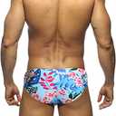 MIZOK Men's Ployester Swimsuit Bikini Briefs with Adjustable Drawstring, M