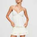 Women Y2K Cami Shirt Sexy V Neck Sleeveless Peplum Crop Top Spaghetti Strap Babydoll Tank Tops Going Out Camisole