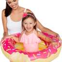 BigMouth Inc Lil’ Water Float - Pool Floaties for Infants Babies & Kids Ages 1-3, for Beginner Swimmers, Easy to Inflate and Durable - Pink Donut, 2 Packs