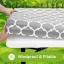 Smiry Rectangle Picnic Table Cover, Waterproof Elastic Fitted Camping Tablecloths for 8 Foot Tables, Wipeable Flannel Backed Vinyl Tablecloth Protector for Indoor, Outdoor (Light Grey, 30x96 Inches)