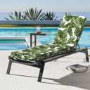 Outdoor Chaise Lounge Cushion for Patio Furniture 72 x 21 x 3 Inch, Water Resistant Patio Lounge Chair Cushion with Straps for Lawn Pool Furniture, 1 Pack, Palm Green