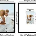 Americanflat 14x18 Picture Frame with Polished Plexiglass - Use as 5x7 Frame with Mat or Display 14x18 Photo Without Mat - Streamline Collection - Thin Border Picture Frames for Wall - Black